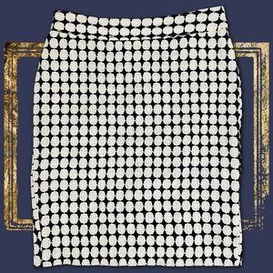 Pim + Larkin - Black and White Woven Tweed Texture Geometric Pencil Skirt